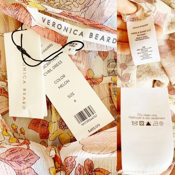 Veronica Beard Floral Mini Dress - Pink and Cream - Picture 10 of 13